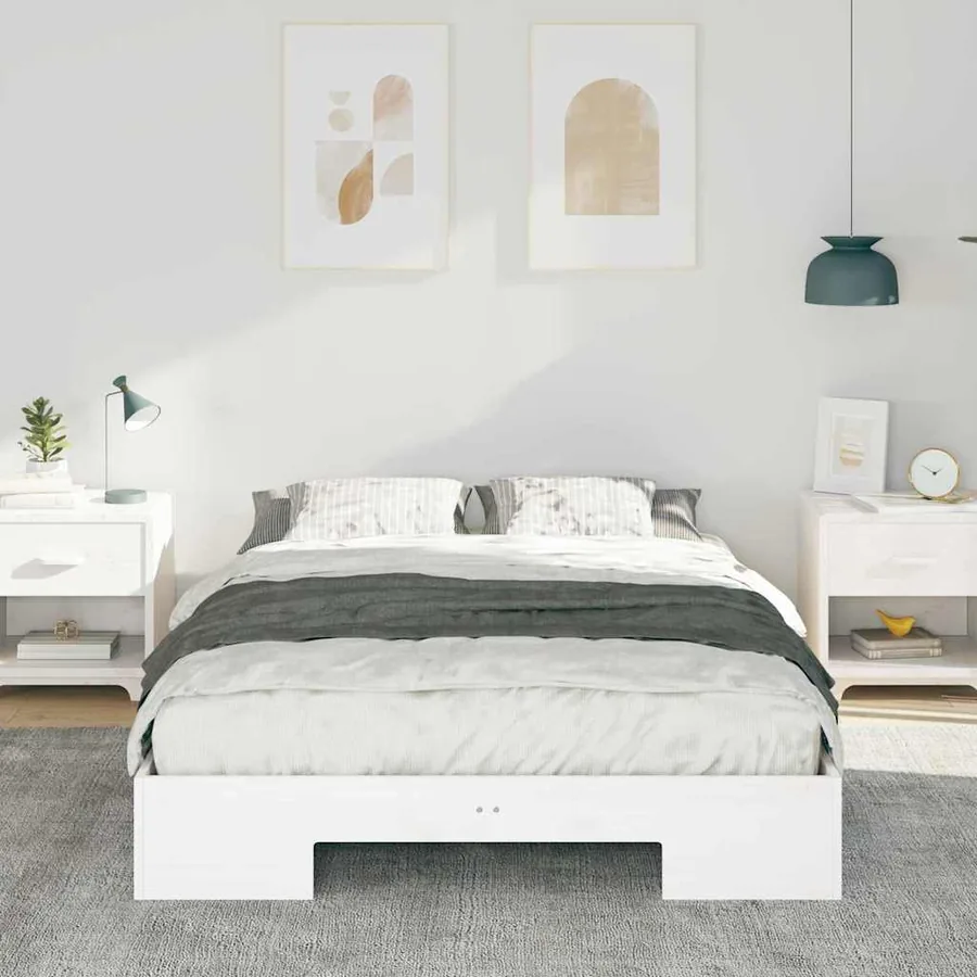 Cadre de lit Blanc 120 x 190 cm - 3