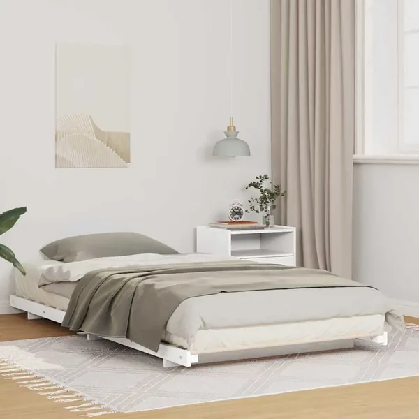 Cadre de lit Blanc 90 x 220 cm Pin massif