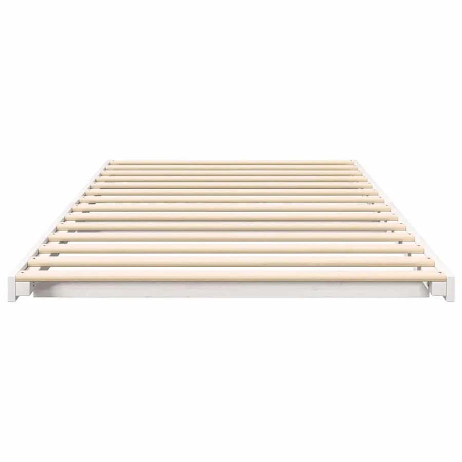 Cadre de lit Blanc 90 x 220 cm Pin massif - 5