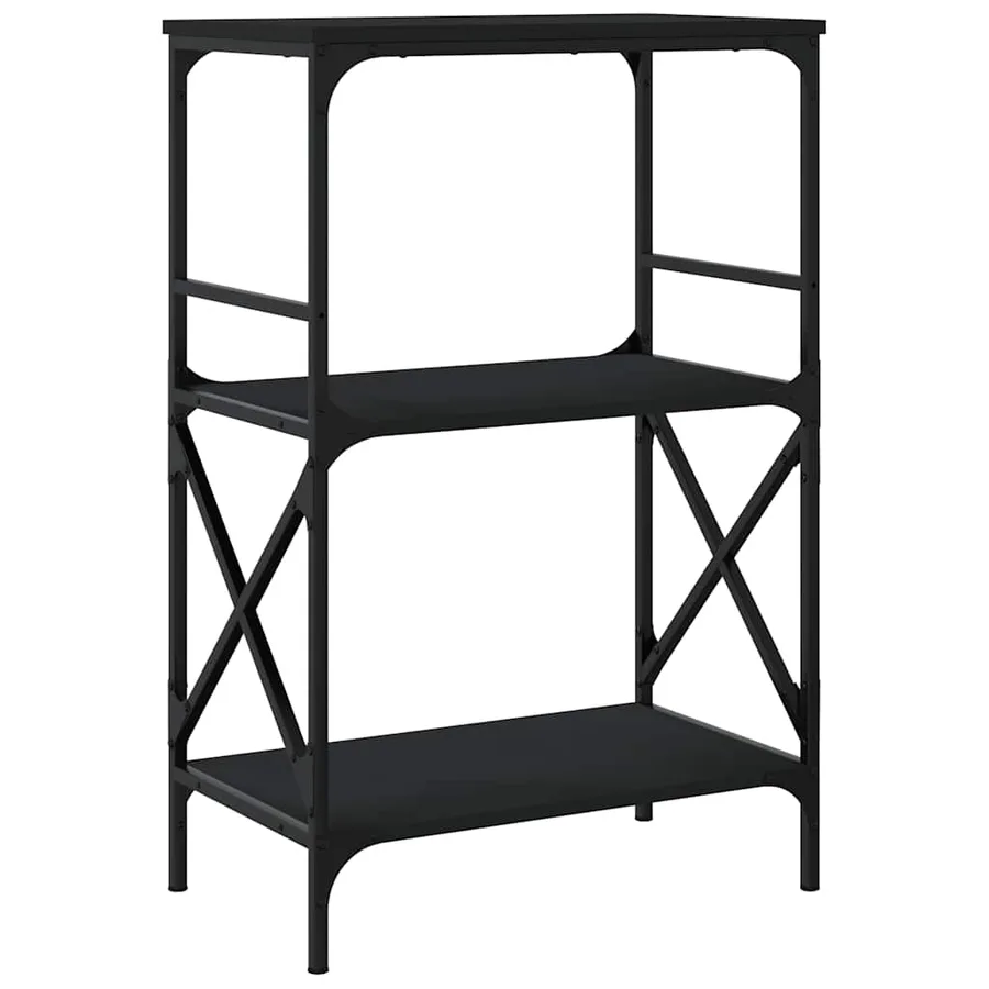 Bibliothèque à 3 niveaux noir 59x35x90,5 cm bois d'ingénierie - 6