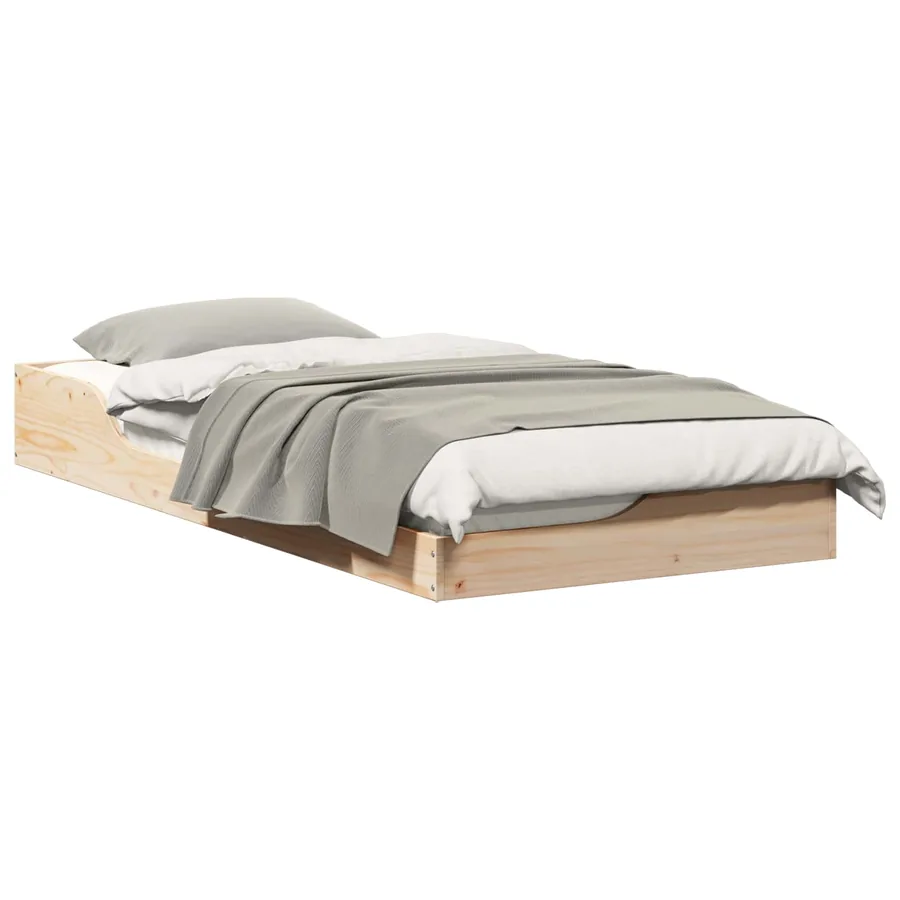 Cadre de lit Marron 100 x 200 cm Pin massif - 2