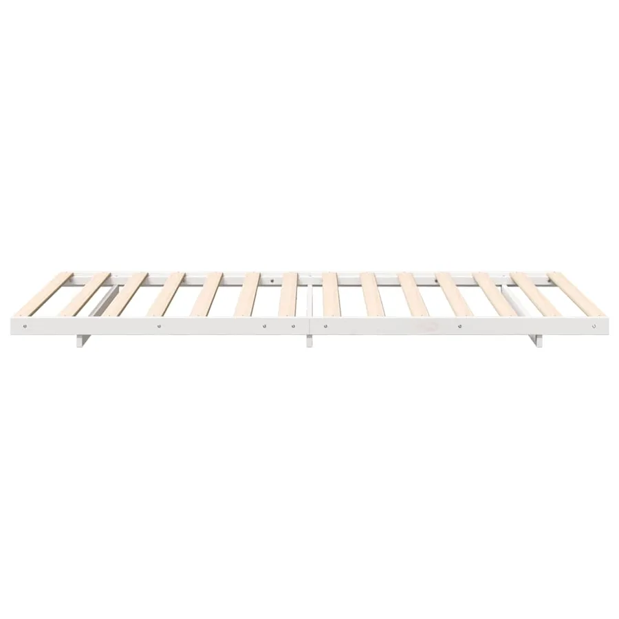 Cadre de lit Blanc 90 x 210 cm Pin massif - 6