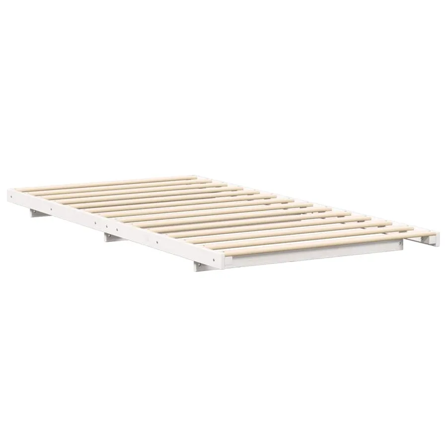 Cadre de lit Blanc 90 x 210 cm Pin massif - 7