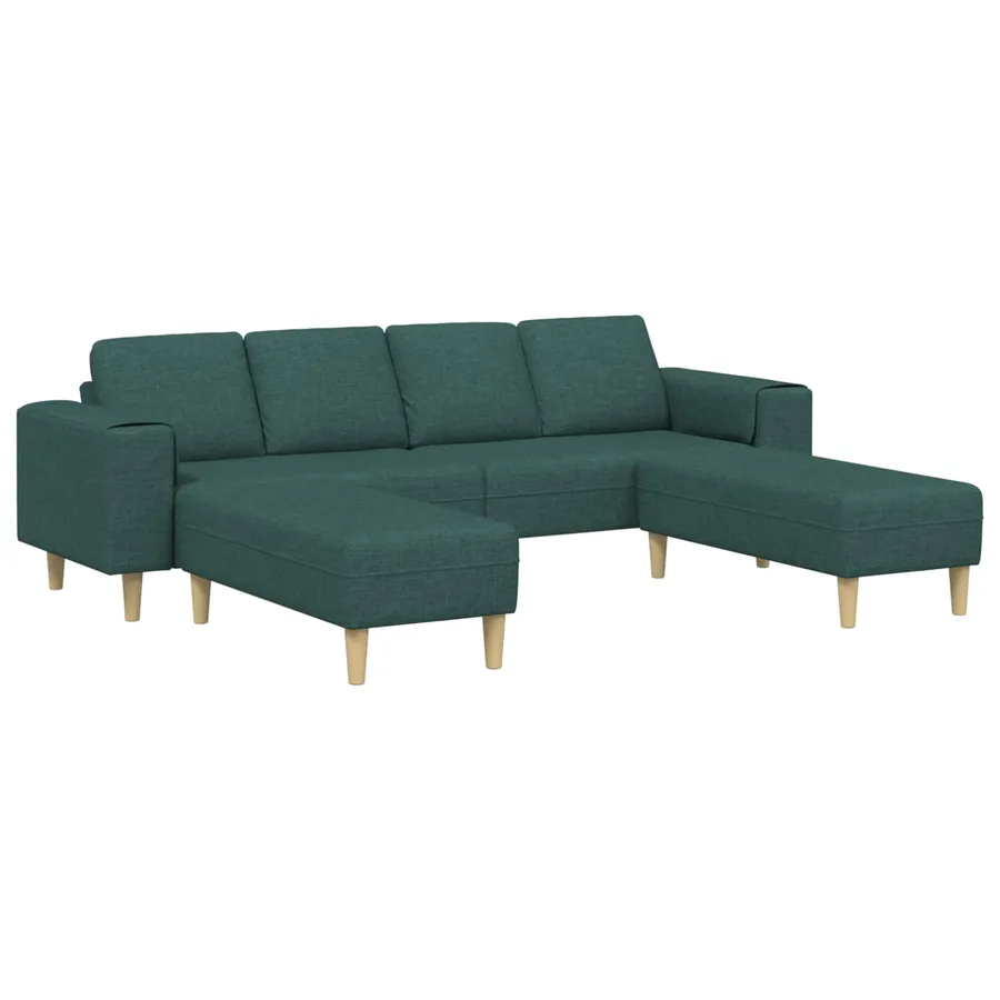 Canapé de salon 3 pcs Vert foncé Polyester - 2
