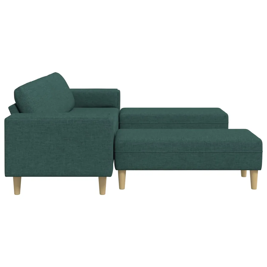 Canapé de salon 3 pcs Vert foncé Polyester - 5