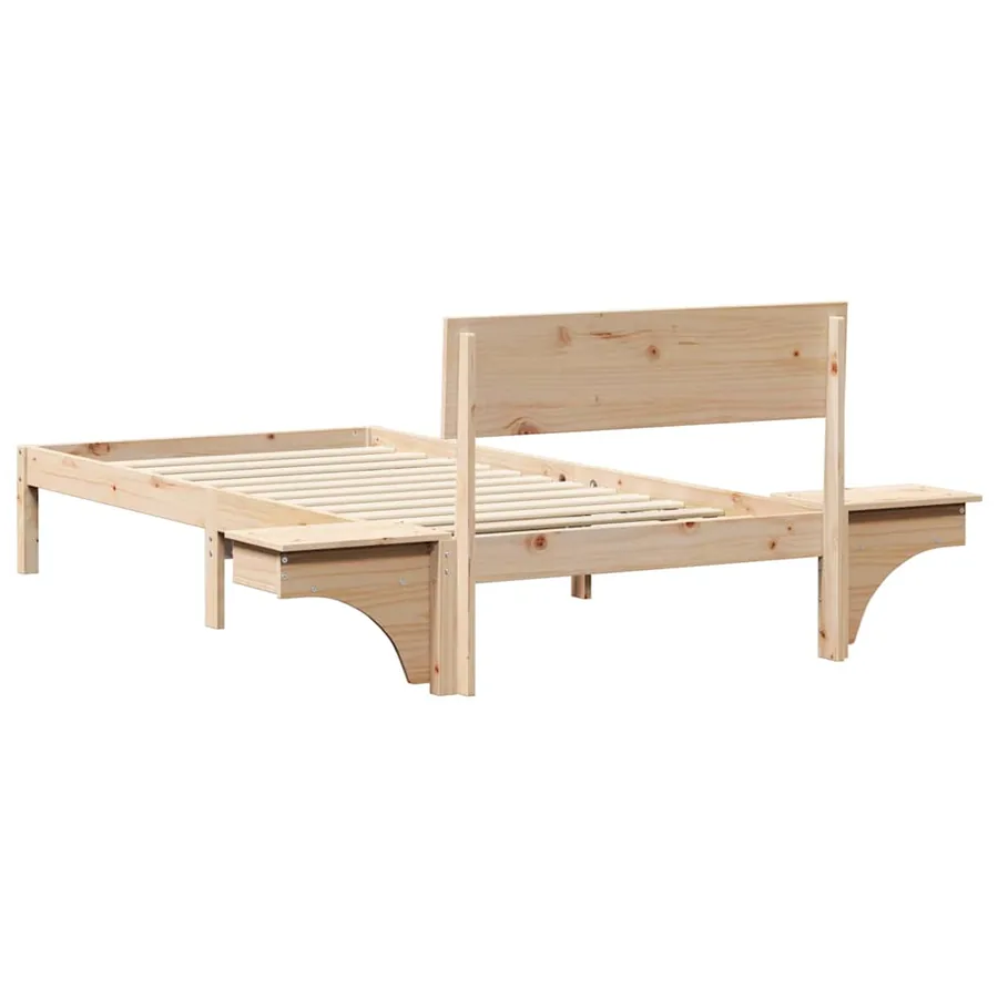 Cadre de lit avec tête de lit Marron 90 x 190 cm Pin massif - 7