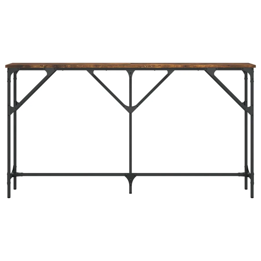 Table console chêne fumé 140x23x75 cm bois d'ingénierie - 4