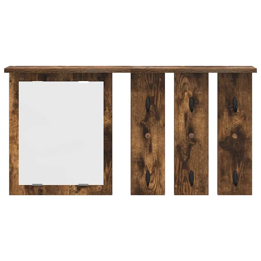 Porte-manteau mural avec étagère Chêne fumé 85 x 10 x 45 cm - 5