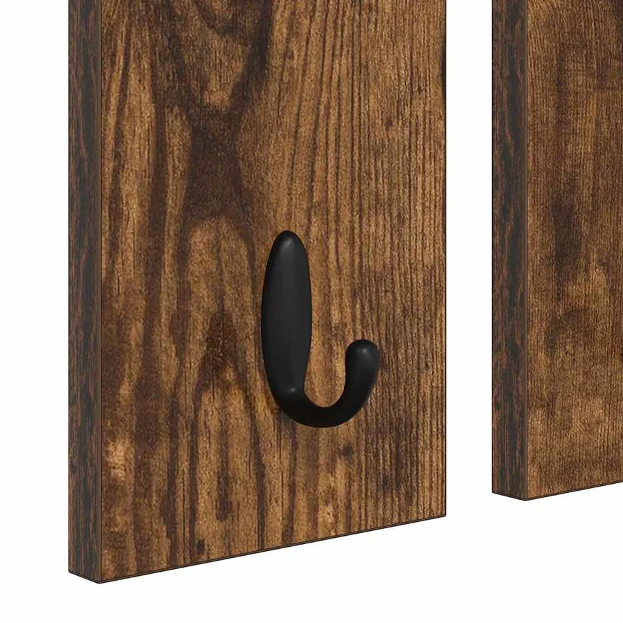 Porte-manteau mural avec étagère Chêne fumé 85 x 10 x 45 cm - 9