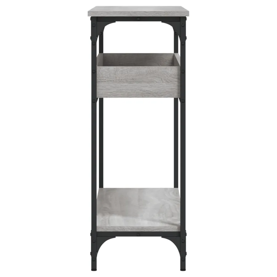 Table console avec étagère sonoma gris 100x29x75 cm - 5