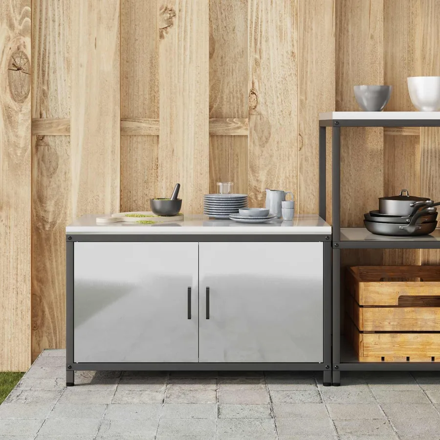 Rangement de cuisine HATTEM Argenté 90 x 50 x 53 cm Acier - 4