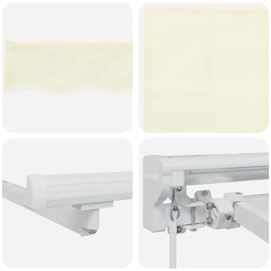 Auvent Rétractable Crème 400 x 200 cm Polyester et Aluminium - 10