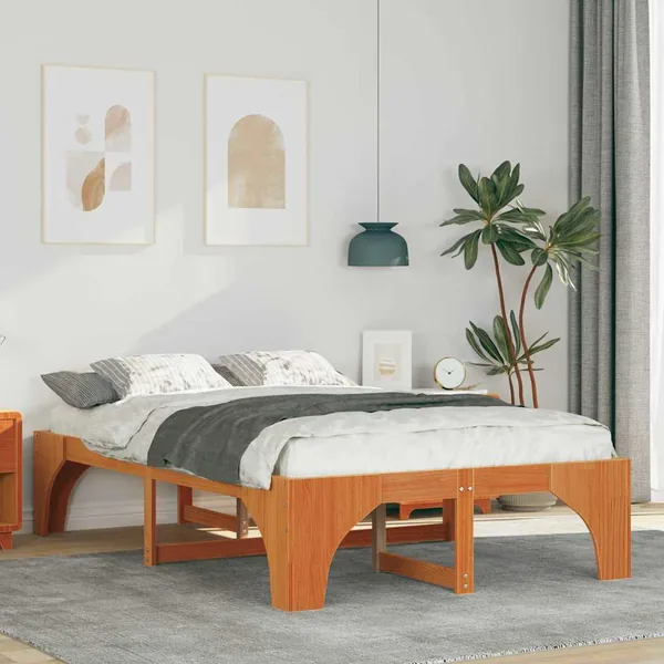 Cadre de lit Marron 140 x 190 cm Pin massif