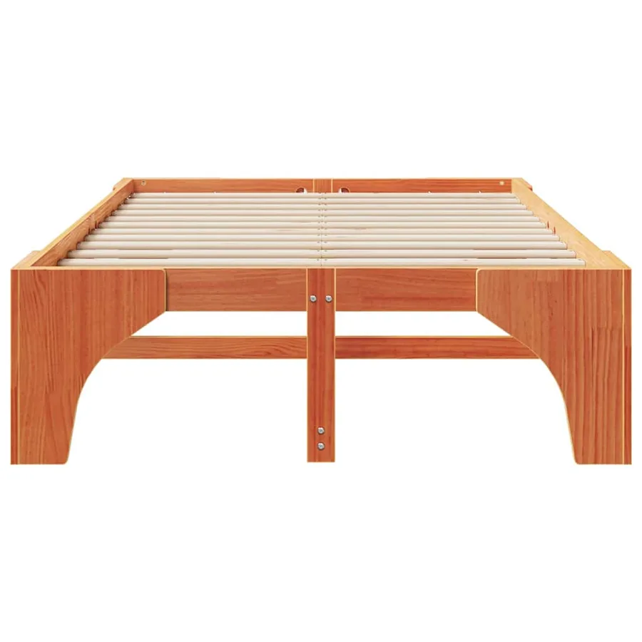 Cadre de lit Marron 140 x 190 cm Pin massif - 5