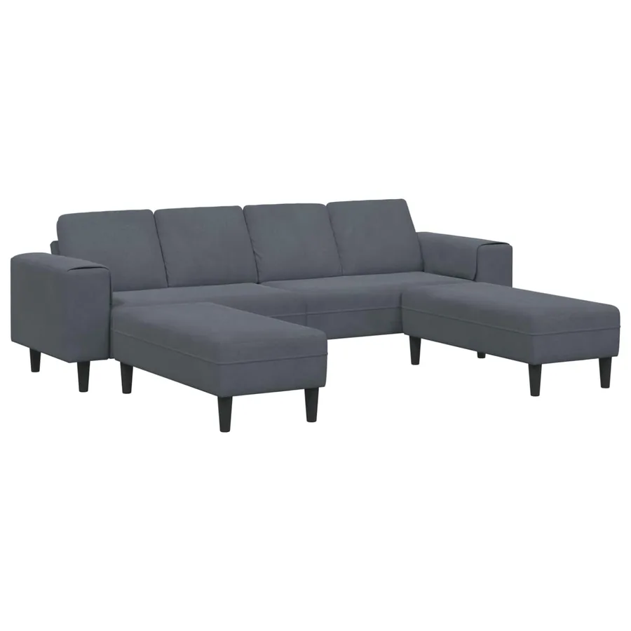 Canapé de salon 3 pcs Gris foncé 250 x 188 x 76 cm - 2
