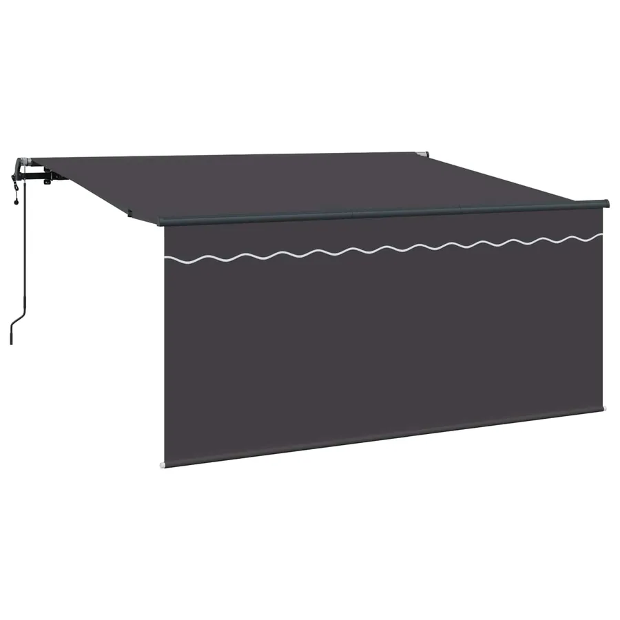 Auvent Rétractable Rayé Anthracite 300 x 200 cm tissu - 2