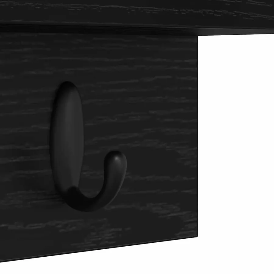 Porte-manteau mural Montage mural Chêne noir 60 x 10,5 x 18 cm - 9