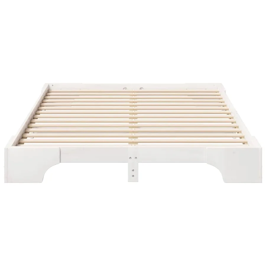 Cadre de lit Blanc 140 x 210 cm Pin massif - 4