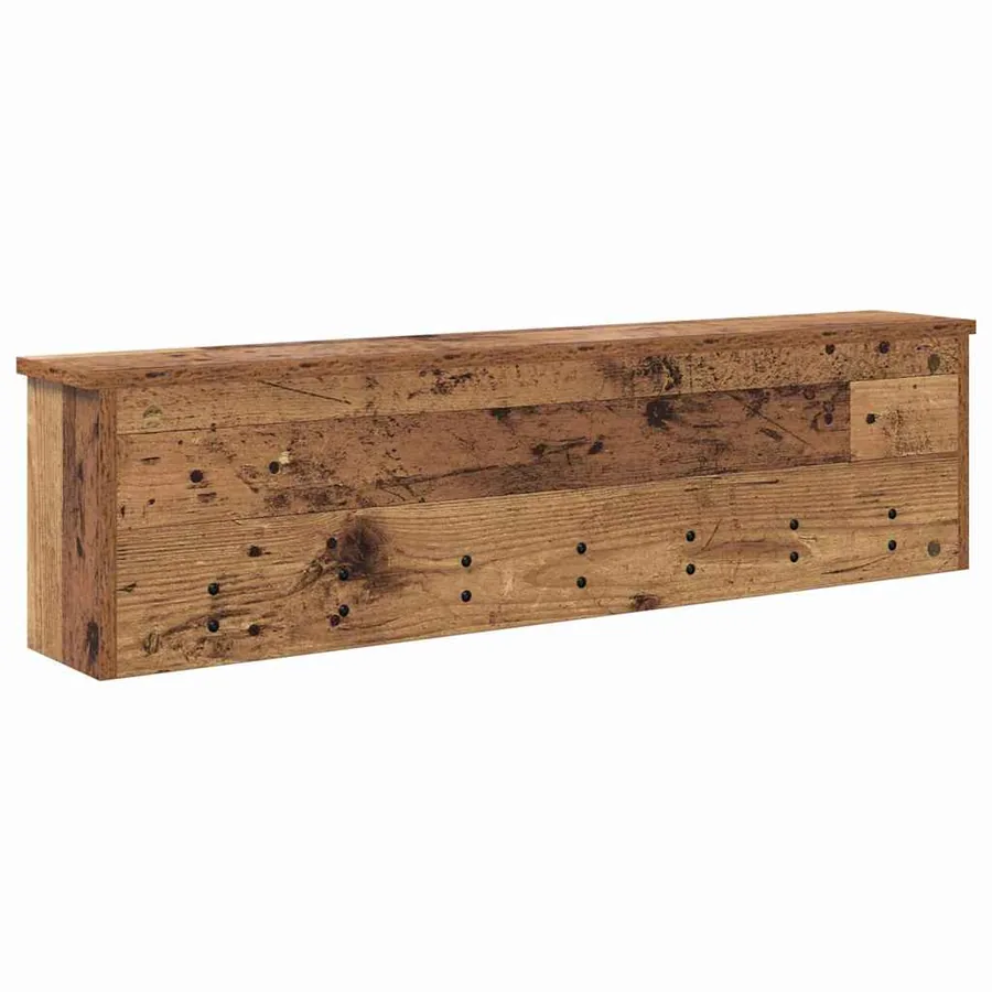Porte-manteau mural avec étagère Bois ancien 100 x 16 x 26 cm - 7
