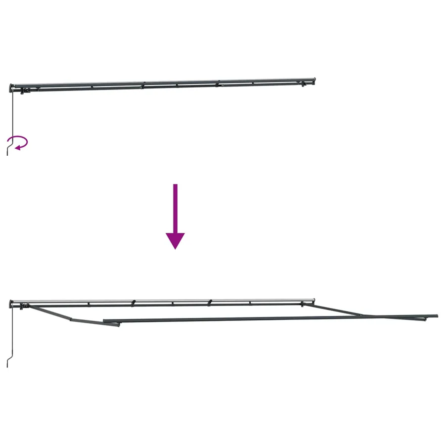 Auvent rétractable Gris clair 600 × 300 cm - 9