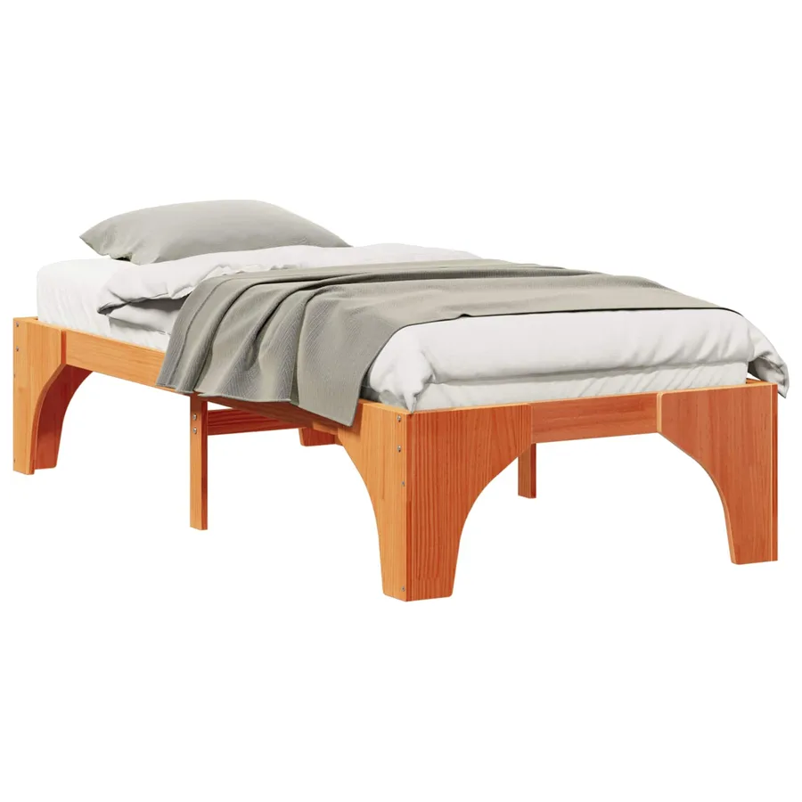 Cadre de lit Marron 100 x 200 cm Pin massif - 2