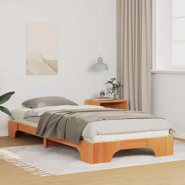 Cadre de lit Marron 90 x 220 cm Pin massif