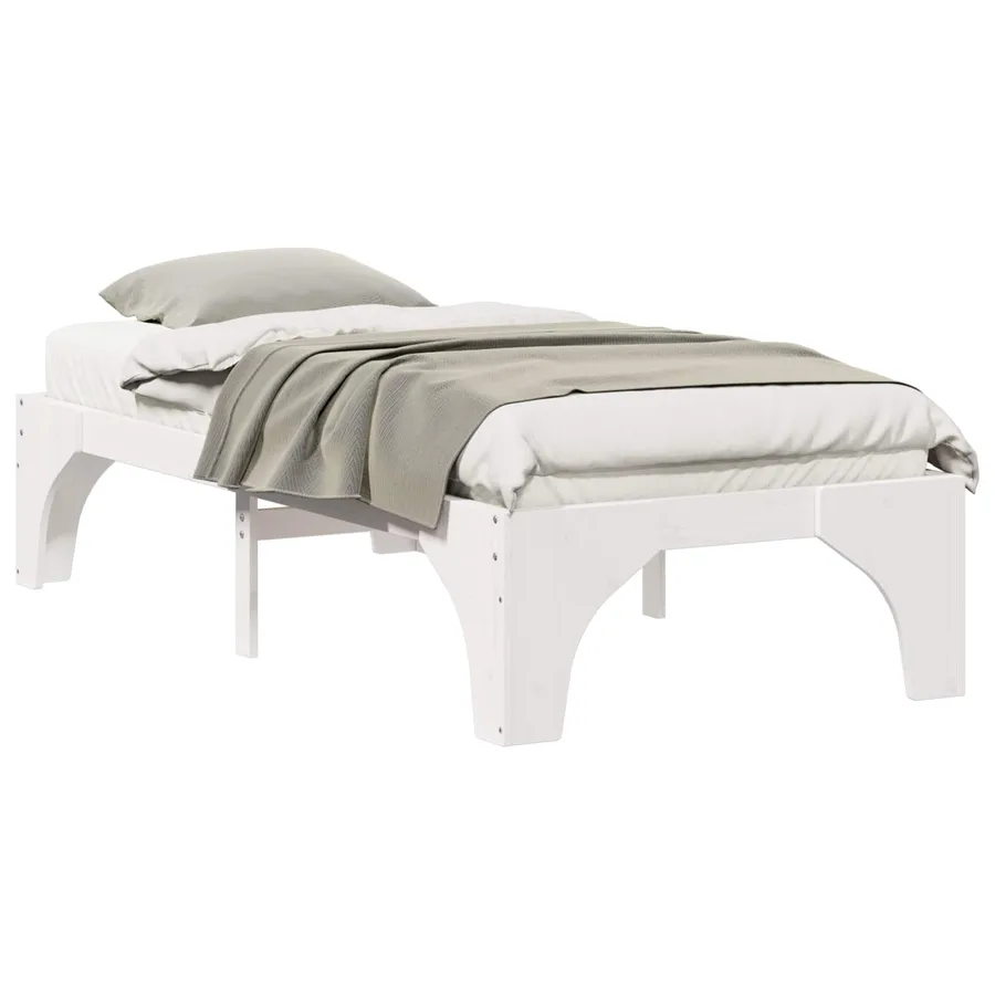 Cadre de lit Blanc 80 x 200 cm Pin massif - 2