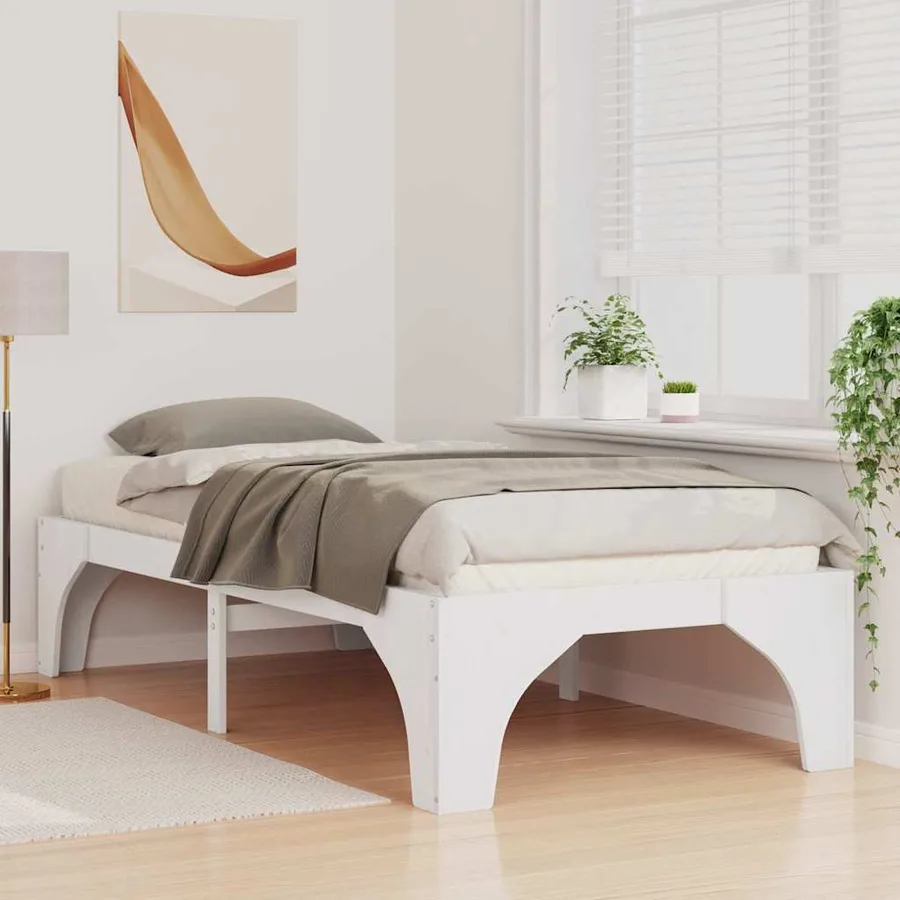 Cadre de lit Blanc 80 x 200 cm Pin massif - 3