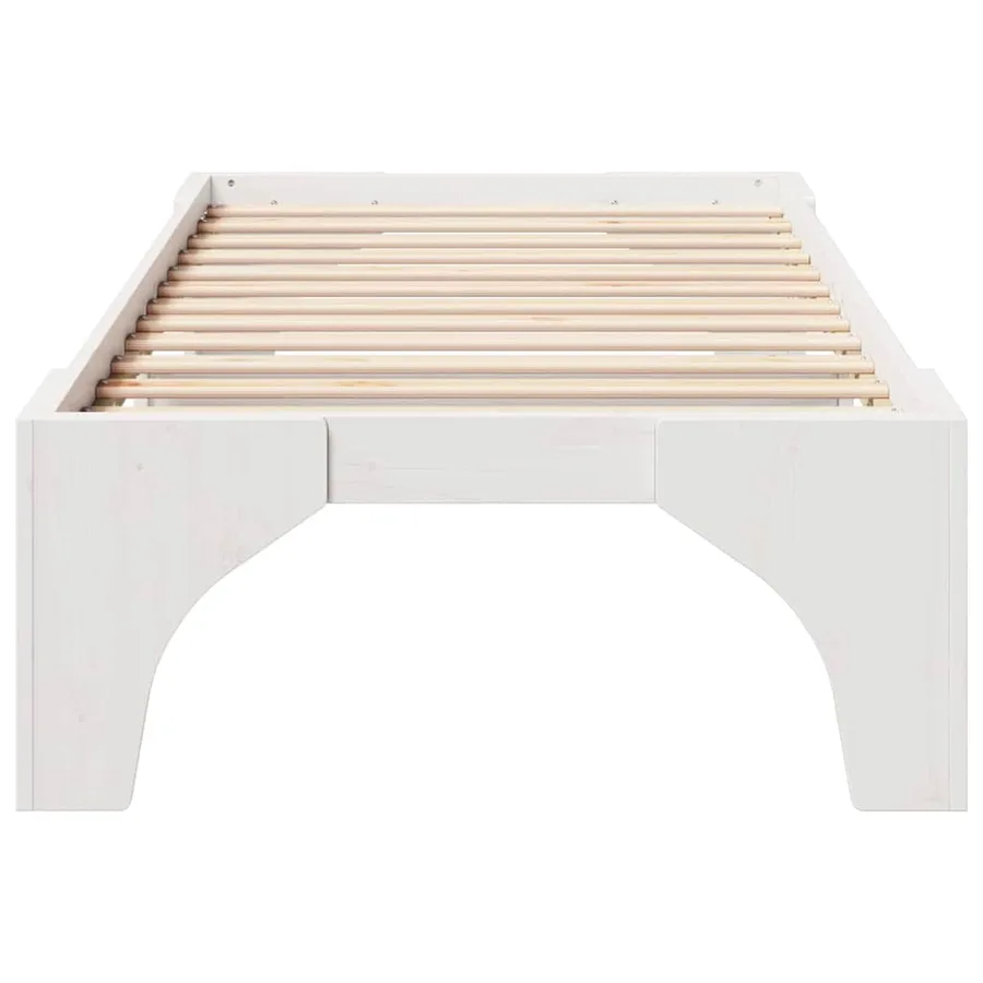 Cadre de lit Blanc 80 x 200 cm Pin massif - 5