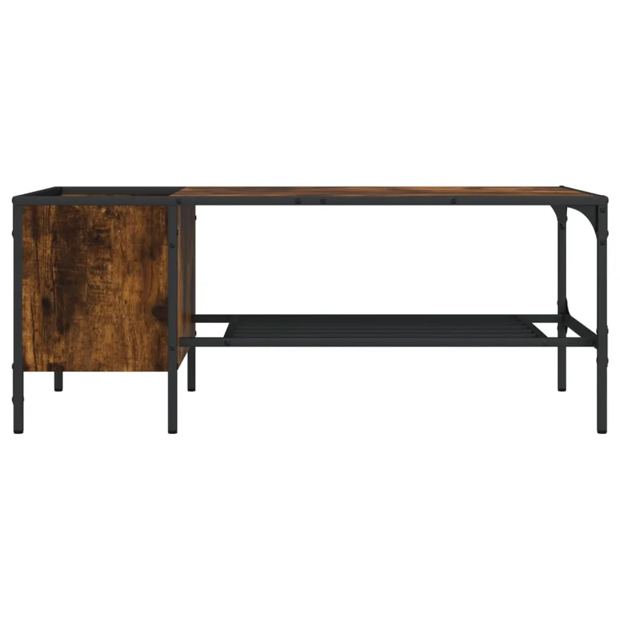 Table basse avec support chêne fumé 100x51x40cm bois ingénierie - 4