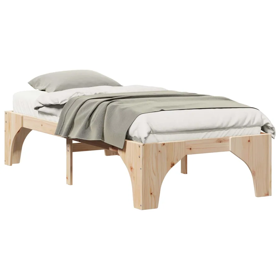Cadre de lit Marron 100 x 200 cm Pin massif - 2