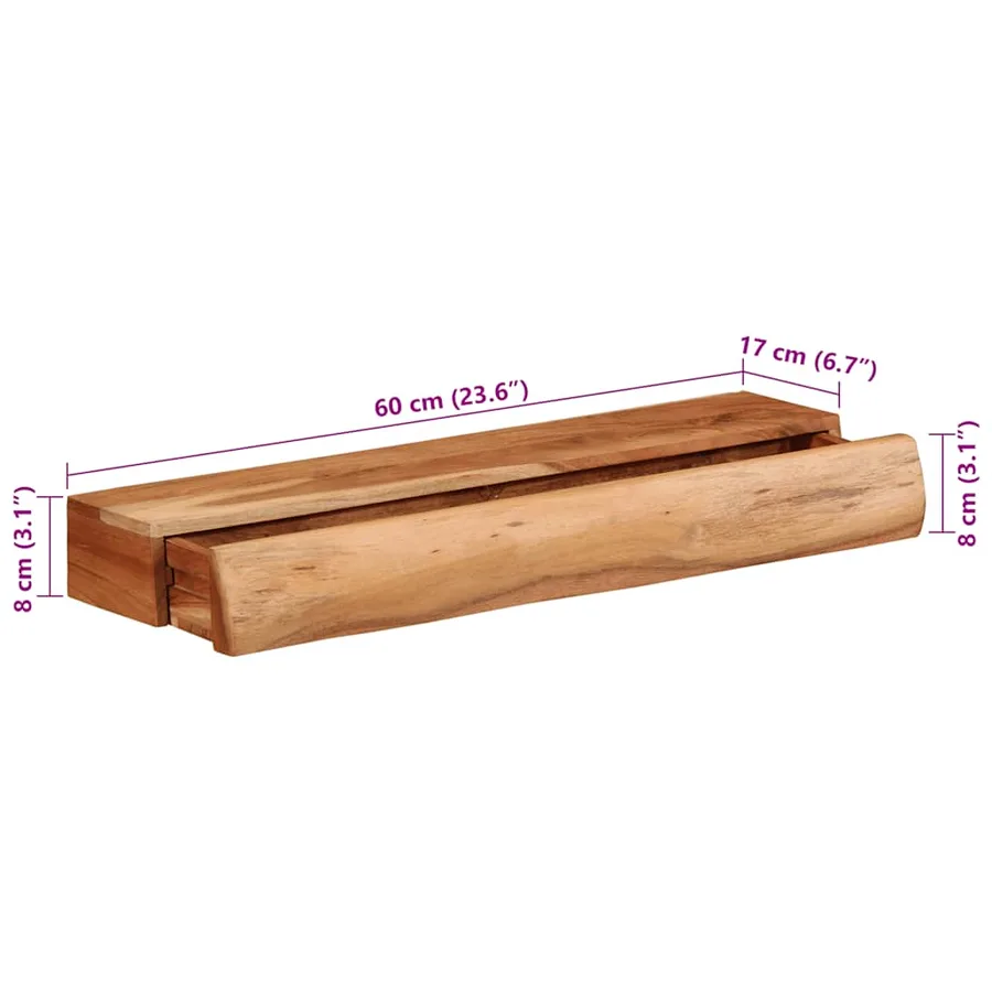 Étagères murales 2 pcs 60x17x8 cm bois massif d'acacia - 12