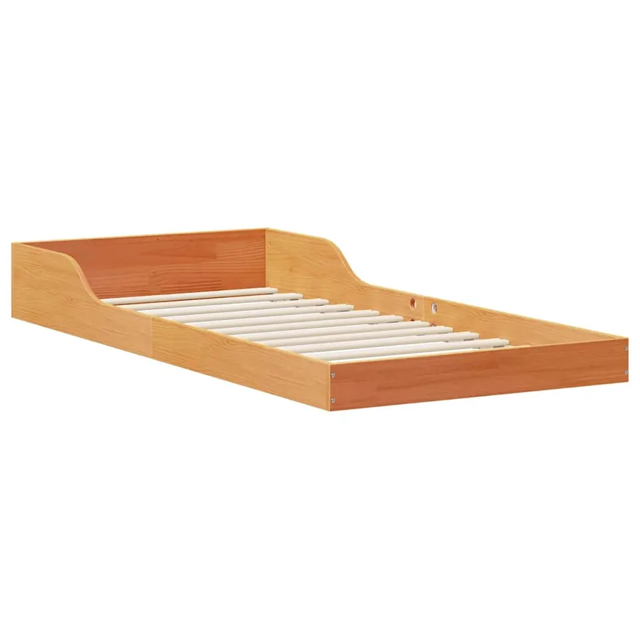 Cadre de lit Brun cire 100 x 210 cm Pin massif - 5