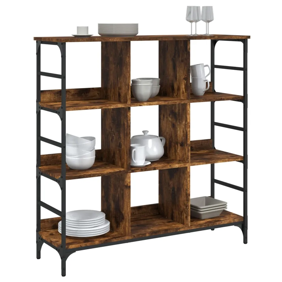 Buffet chêne fumé 102x32x103,5 cm bois d'ingénierie - 3