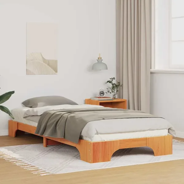 Cadre de lit Marron 100 x 210 cm Pin massif