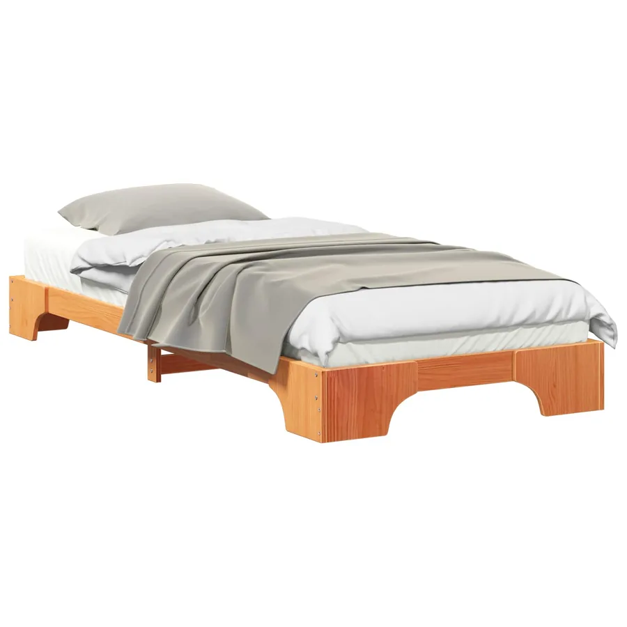 Cadre de lit Marron 100 x 210 cm Pin massif - 2