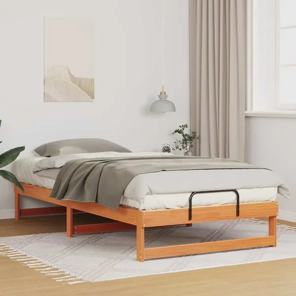 Cadre de lit Marron 100 x 210 cm Pin massif