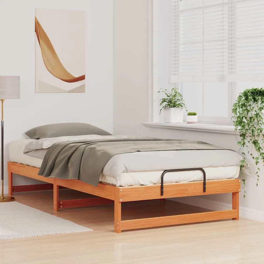Cadre de lit Marron 100 x 210 cm Pin massif - 3