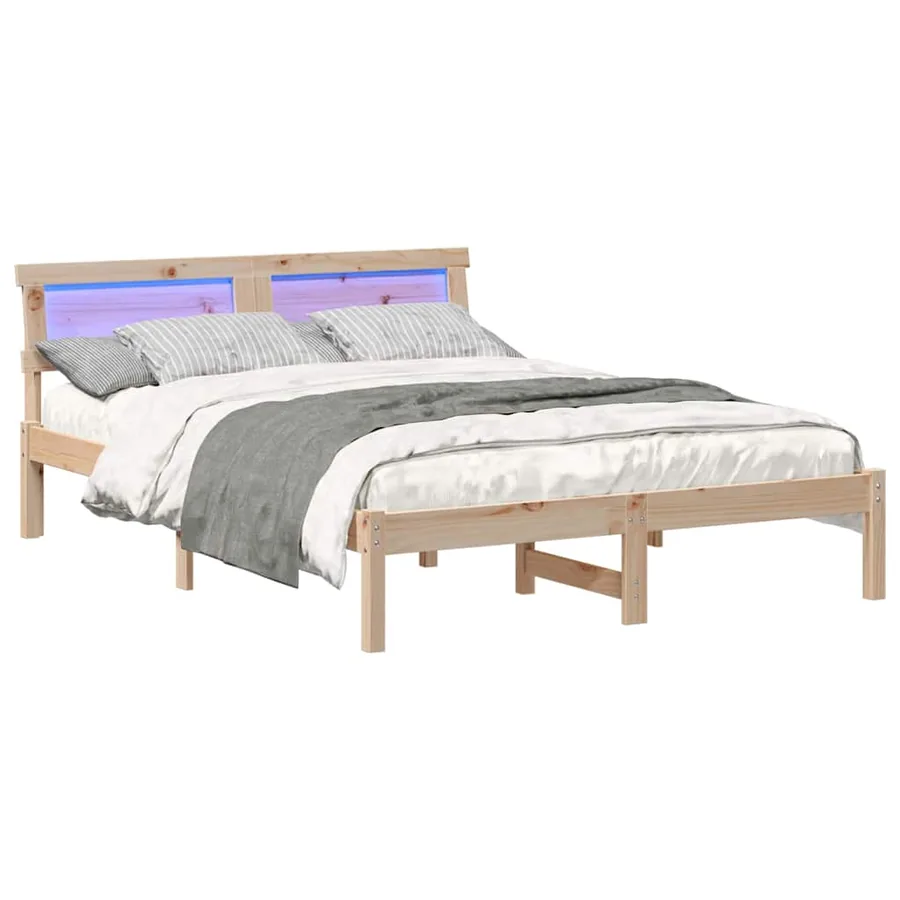 Cadre de lit avec tête de lit Marron 120 x 190 cm Pin massif - 3