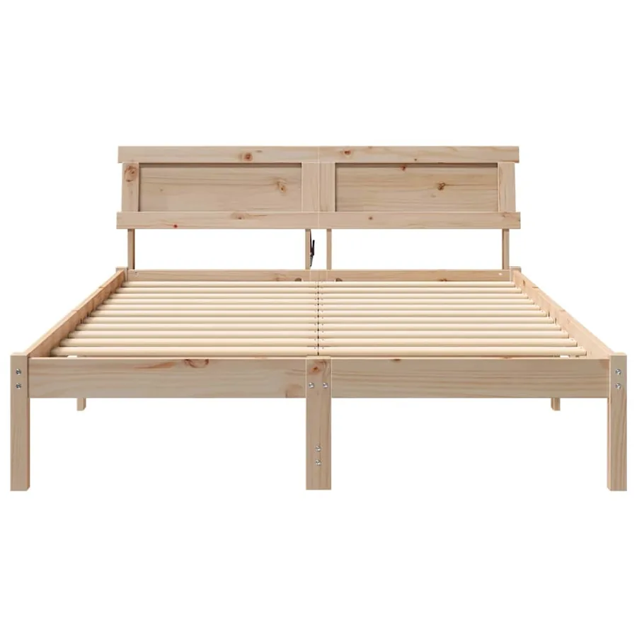 Cadre de lit avec tête de lit Marron 120 x 190 cm Pin massif - 5