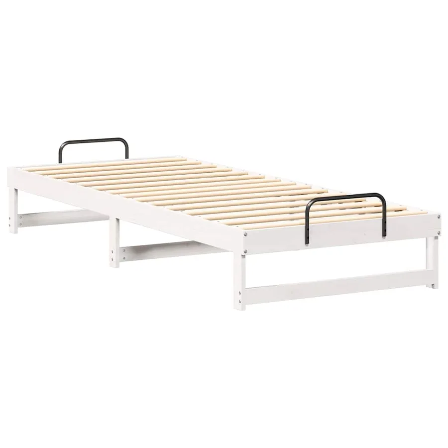 Cadre de lit Blanc 80 x 220 cm Pin massif - 4