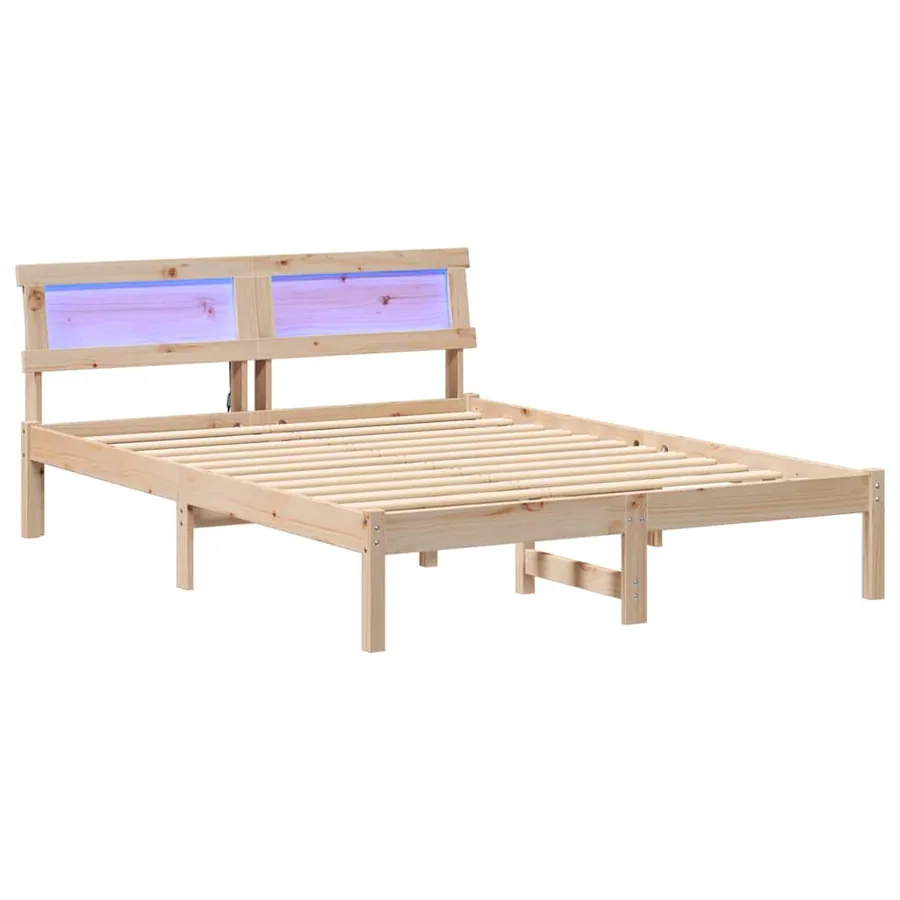 Cadre de lit avec tête de lit Marron 140 x 190 cm Pin massif - 2