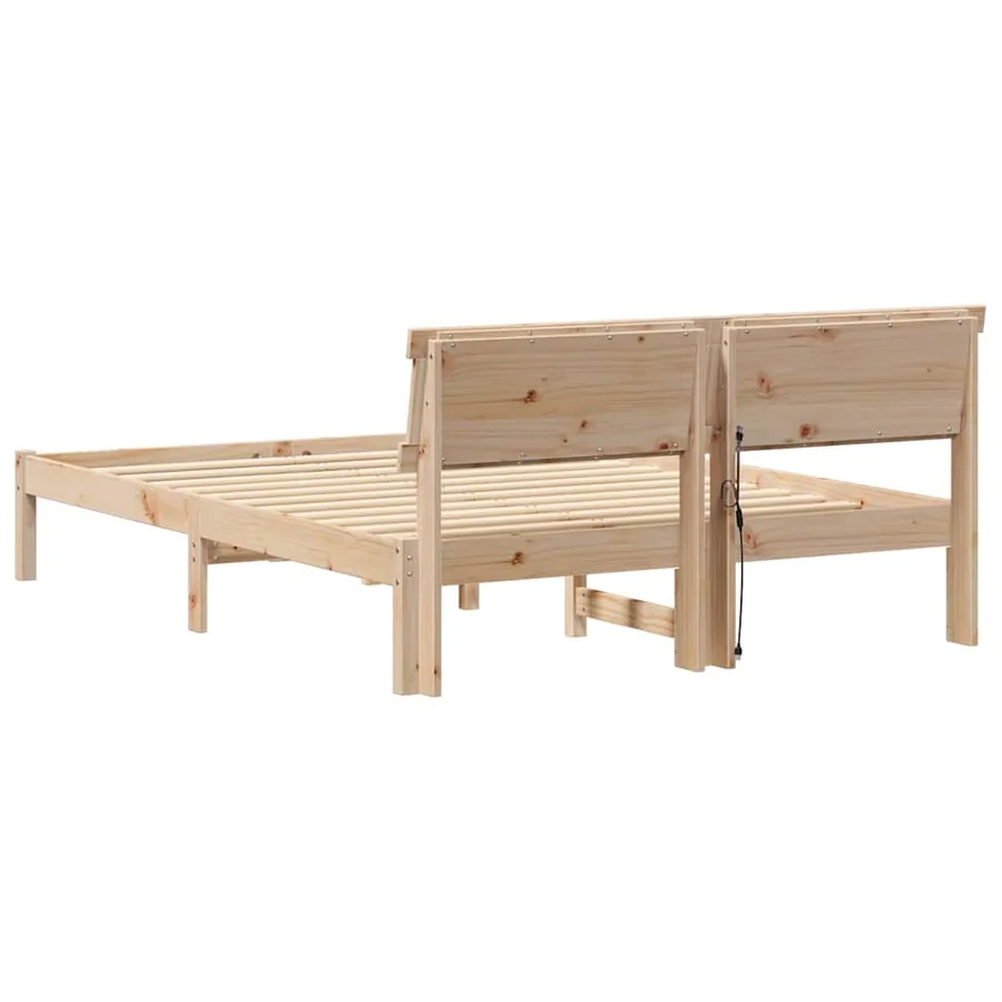 Cadre de lit avec tête de lit Marron 140 x 190 cm Pin massif - 7
