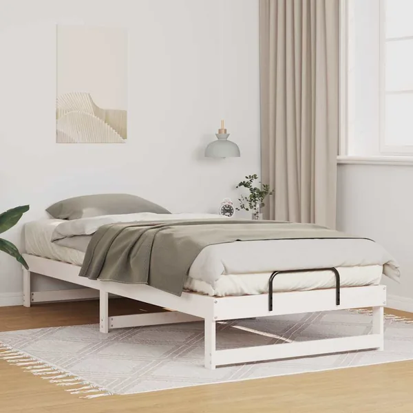 Cadre de lit Blanc 100 x 220 cm Pin massif