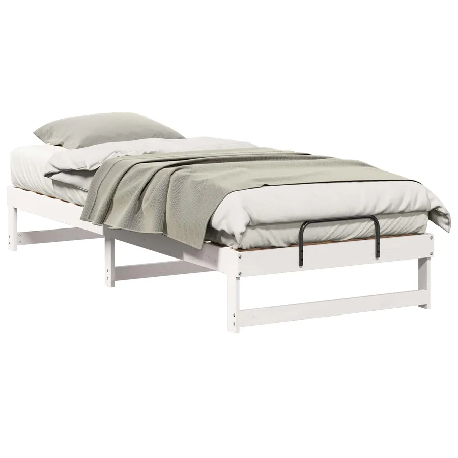 Cadre de lit Blanc 100 x 220 cm Pin massif - 2