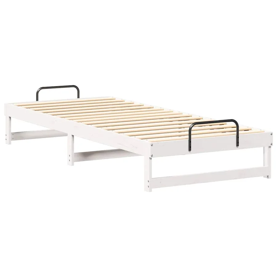 Cadre de lit Blanc 100 x 220 cm Pin massif - 7
