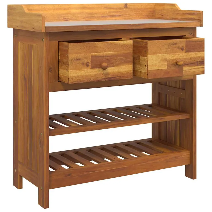 Armoire de jardin avec tiroir Naturel 78 x 36,5 x 78 cm - 5