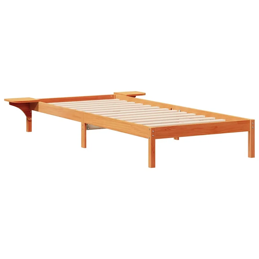 Cadre de lit avec tables de chevet Brun cire 80 x 220 cm - 2
