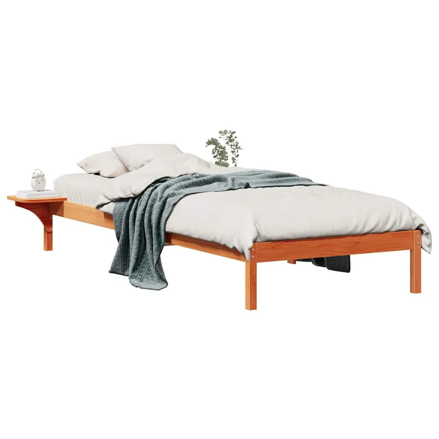 Cadre de lit avec tables de chevet Brun cire 80 x 220 cm - 3