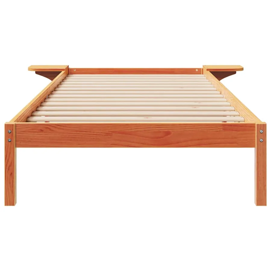 Cadre de lit avec tables de chevet Brun cire 80 x 220 cm - 5